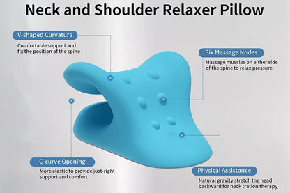 Expertomind Neck Relaxer Expertomind Neck Relaxer | Cervical Pillow | Neck & Shoulder Support for Pain Relief | Chiropractic Acupressure Massage | Durable and Soft | Portable & Easy to Carry - Blue Color Massager (Blue)